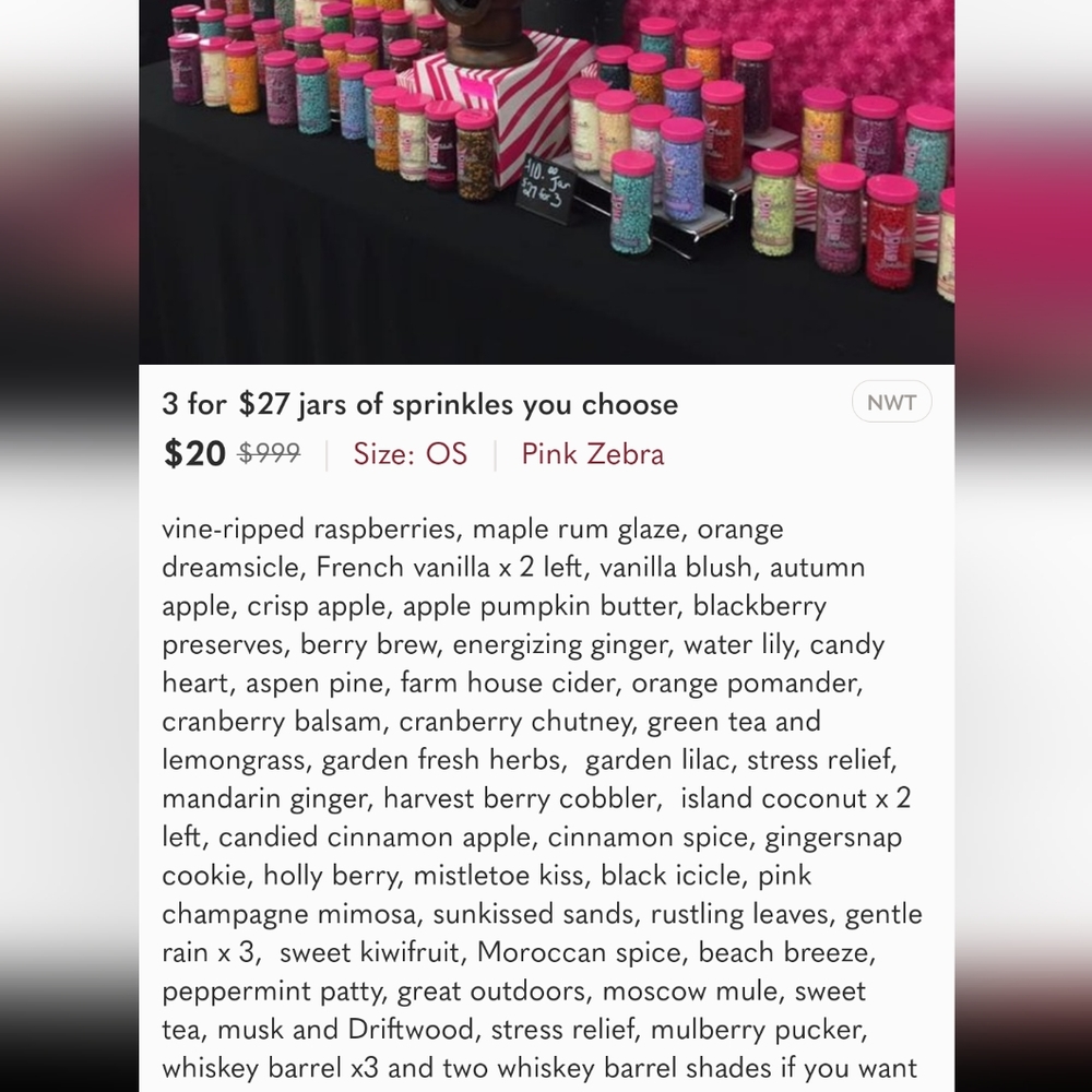 Scented sprinkles from pink zebra